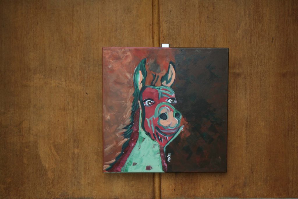 Ezel Strekje - Acrylverf - 70x70 cm