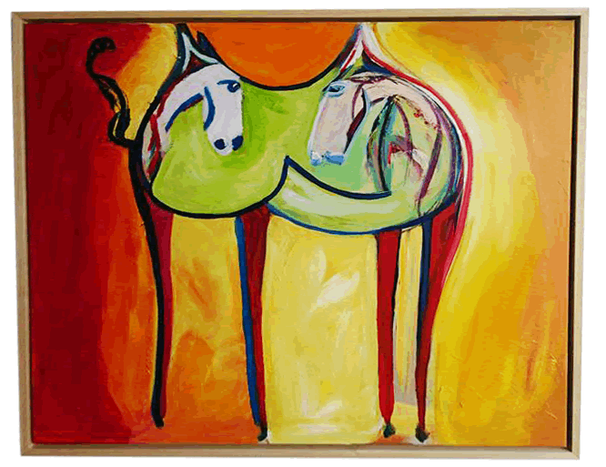 The twins - Acrylverf - 120-140 cm